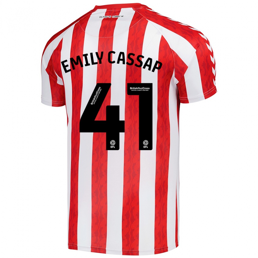 Kinder Emily Cassap #41 Rot Weiß Heimtrikot Trikot 2024/25 T-Shirt