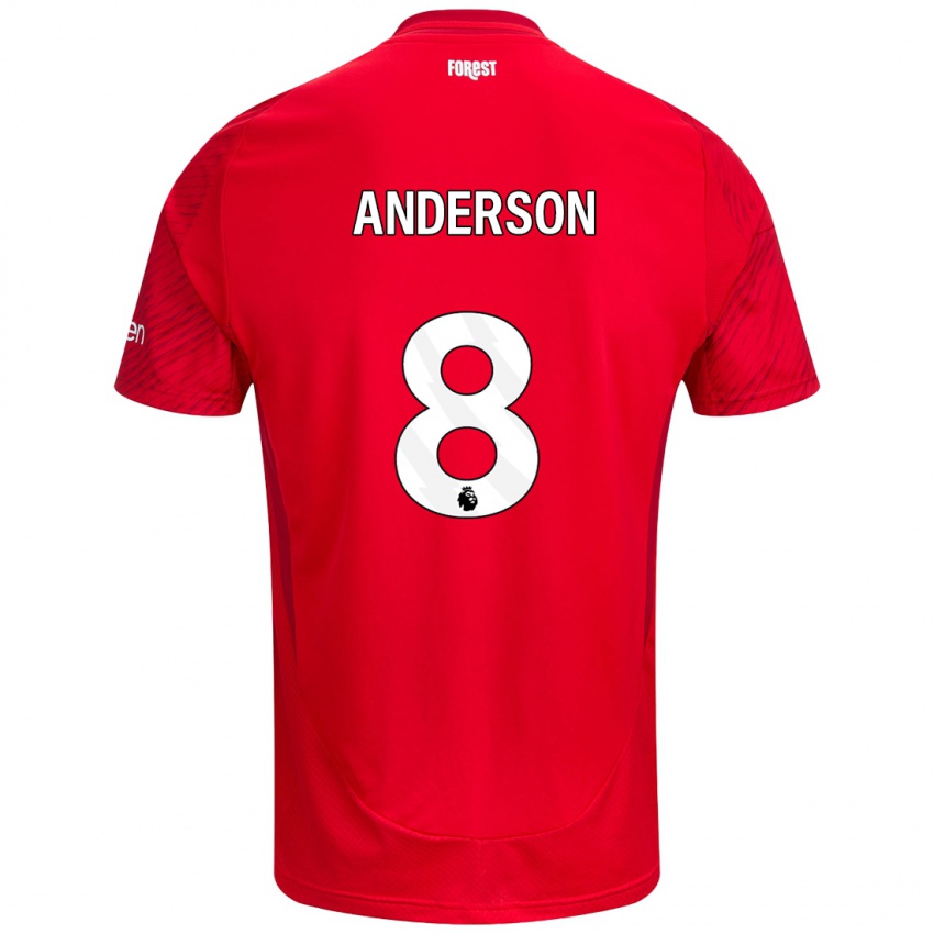 Kinder Elliot Anderson #8 Rot Weiß Heimtrikot Trikot 2024/25 T-Shirt