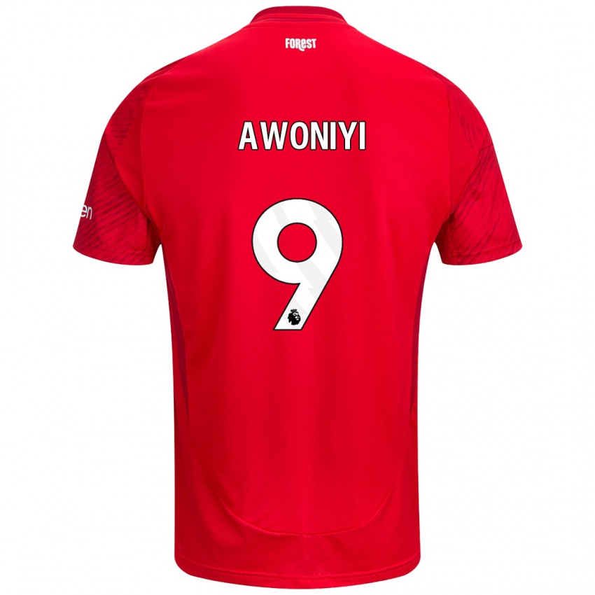 Kinder Taiwo Awoniyi #9 Rot Weiß Heimtrikot Trikot 2024/25 T-Shirt