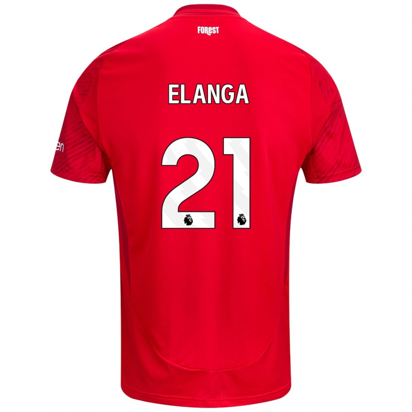 Kinder Anthony Elanga #21 Rot Weiß Heimtrikot Trikot 2024/25 T-Shirt