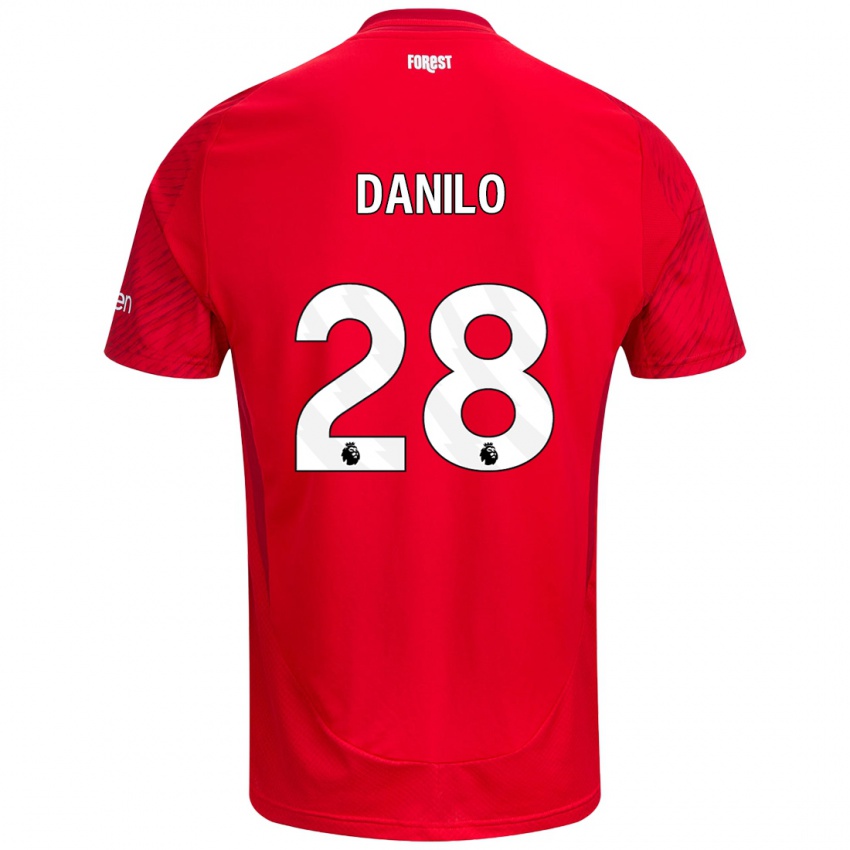 Kinder Danilo #28 Rot Weiß Heimtrikot Trikot 2024/25 T-Shirt