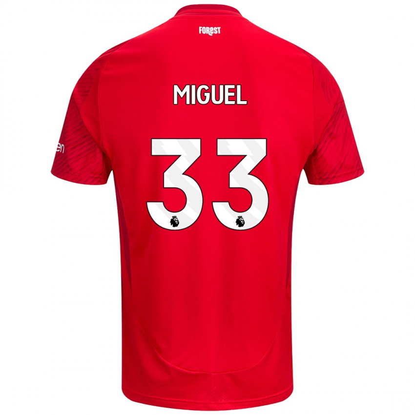 Kinder Carlos Miguel #33 Rot Weiß Heimtrikot Trikot 2024/25 T-Shirt