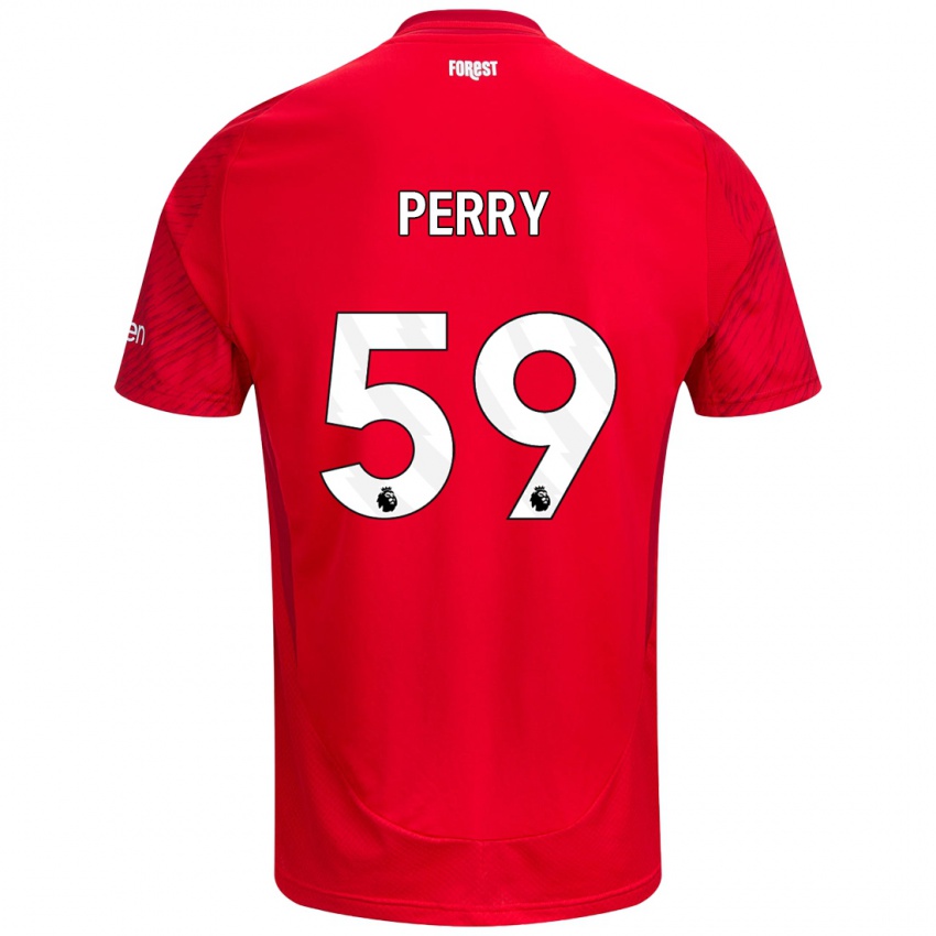 Kinder Ben Perry #59 Rot Weiß Heimtrikot Trikot 2024/25 T-Shirt