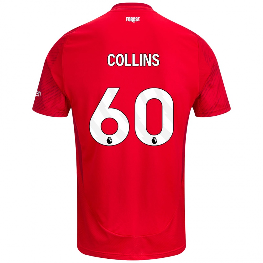 Kinder Sam Collins #60 Rot Weiß Heimtrikot Trikot 2024/25 T-Shirt