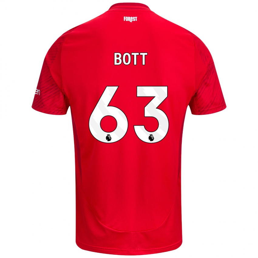 Kinder Aaron Bott #63 Rot Weiß Heimtrikot Trikot 2024/25 T-Shirt