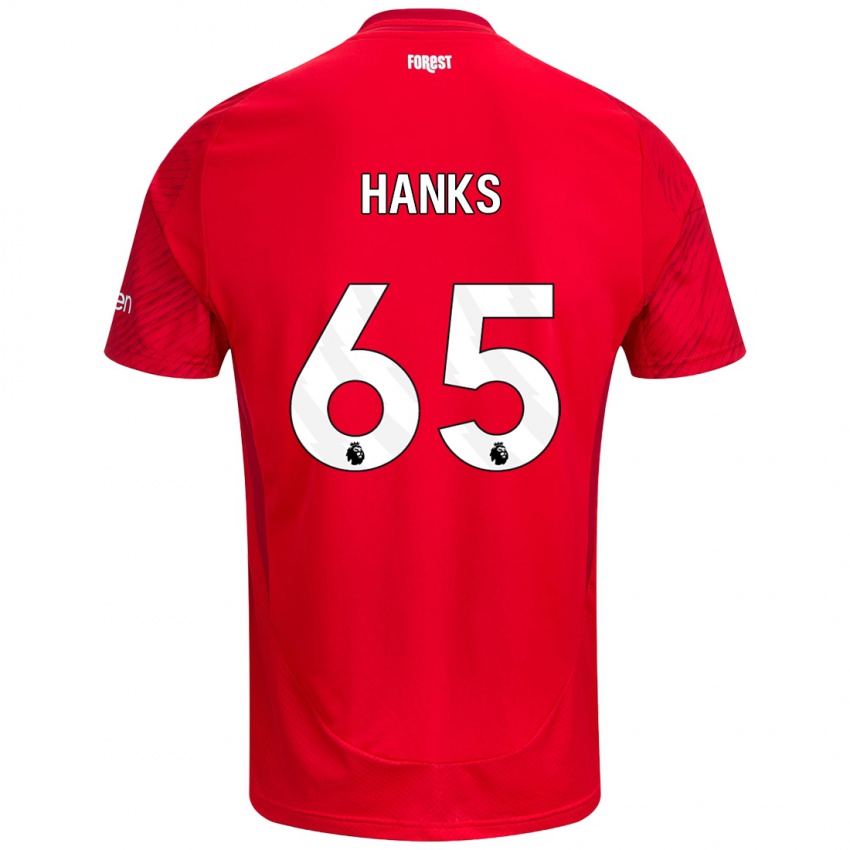 Kinder Justin Hanks #65 Rot Weiß Heimtrikot Trikot 2024/25 T-Shirt