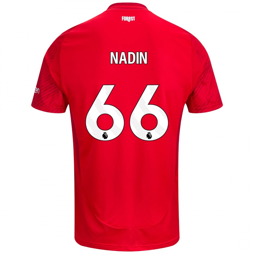 Kinder Jack Nadin #66 Rot Weiß Heimtrikot Trikot 2024/25 T-Shirt