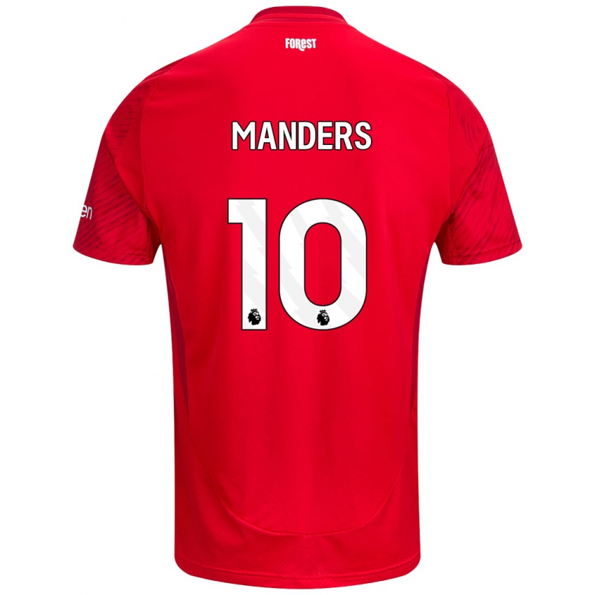 Kinder Holly Manders #10 Rot Weiß Heimtrikot Trikot 2024/25 T-Shirt