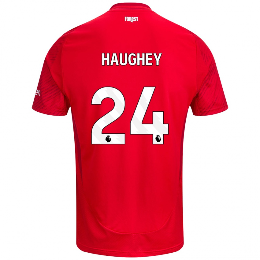 Kinder Ella Haughey #24 Rot Weiß Heimtrikot Trikot 2024/25 T-Shirt