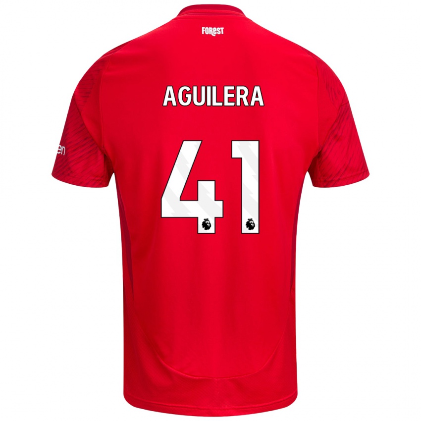 Kinder Brandon Aguilera #41 Rot Weiß Heimtrikot Trikot 2024/25 T-Shirt