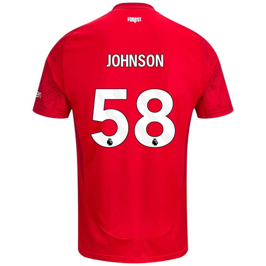 Kinder Pharrell Johnson #58 Rot Weiß Heimtrikot Trikot 2024/25 T-Shirt