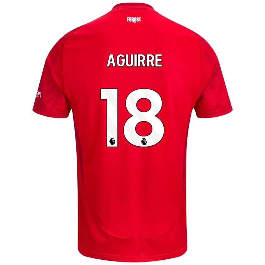 Kinder Aja Aguirre #18 Rot Weiß Heimtrikot Trikot 2024/25 T-Shirt