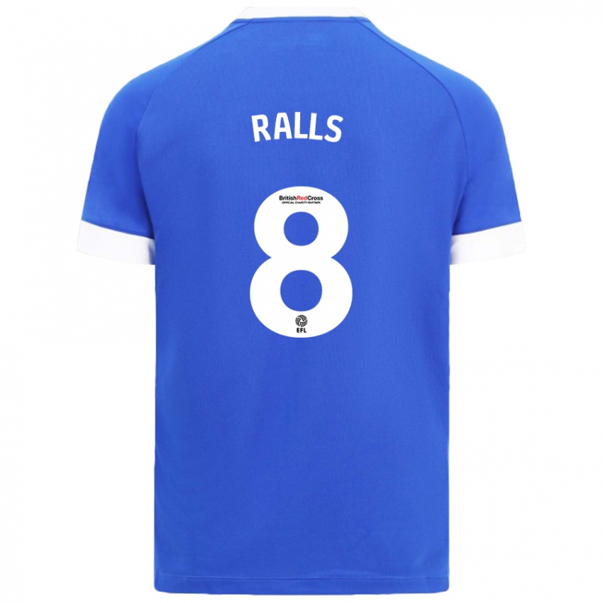 Kinder Joe Ralls #8 Himmelblau Heimtrikot Trikot 2024/25 T-Shirt