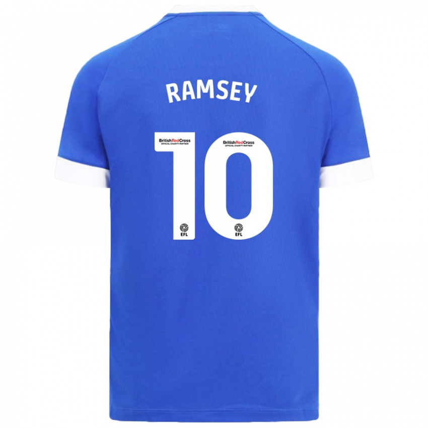 Kinder Aaron Ramsey #10 Himmelblau Heimtrikot Trikot 2024/25 T-Shirt