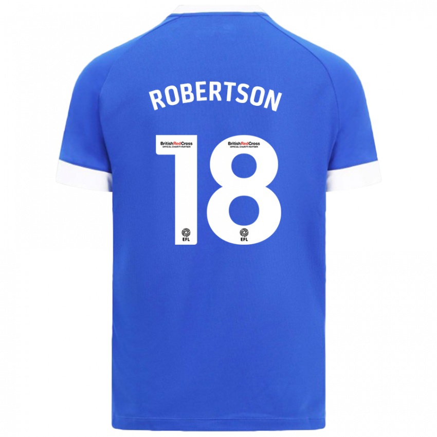 Kinder Alex Robertson #18 Himmelblau Heimtrikot Trikot 2024/25 T-Shirt