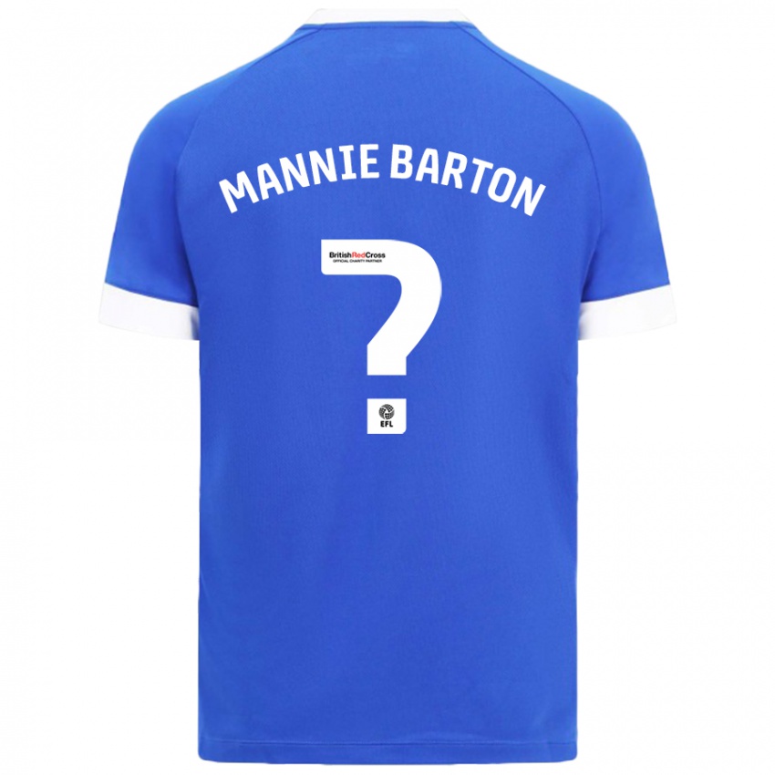 Kinder Mannie Barton #0 Himmelblau Heimtrikot Trikot 2024/25 T-Shirt