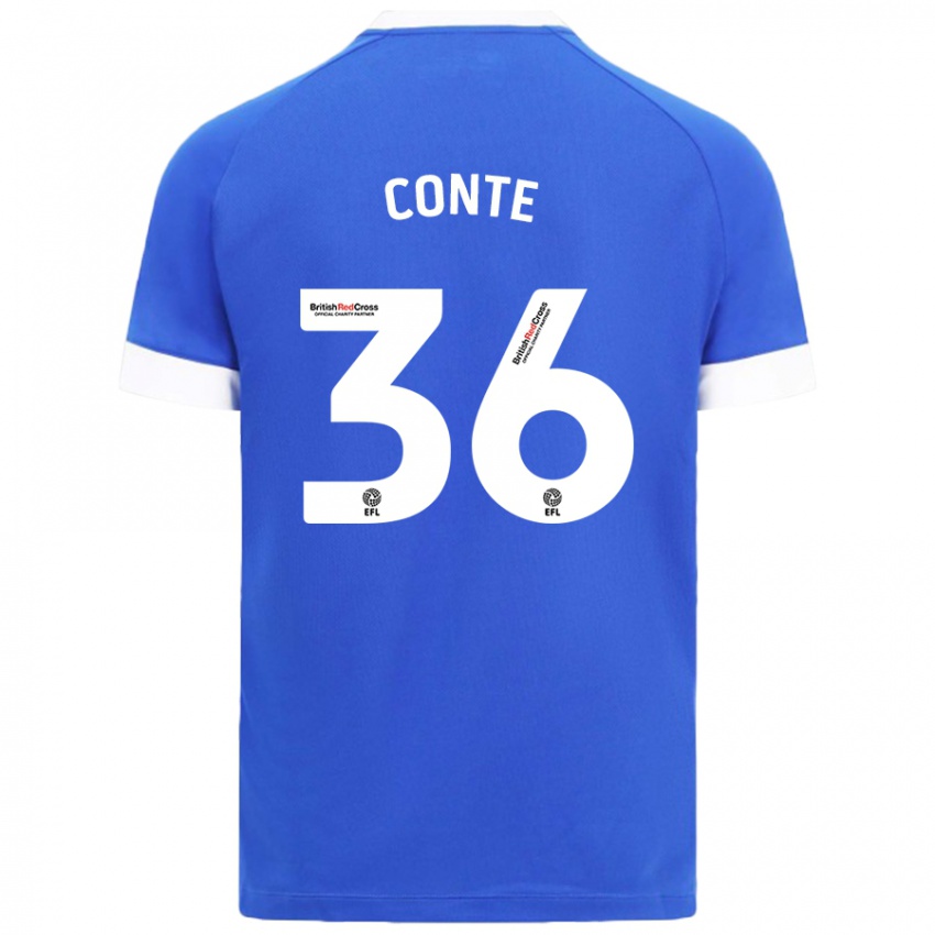 Kinder Raheem Conte #36 Himmelblau Heimtrikot Trikot 2024/25 T-Shirt