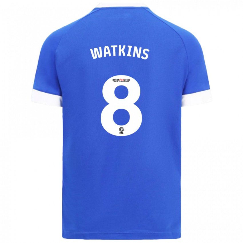 Kinder Seren Watkins #8 Himmelblau Heimtrikot Trikot 2024/25 T-Shirt