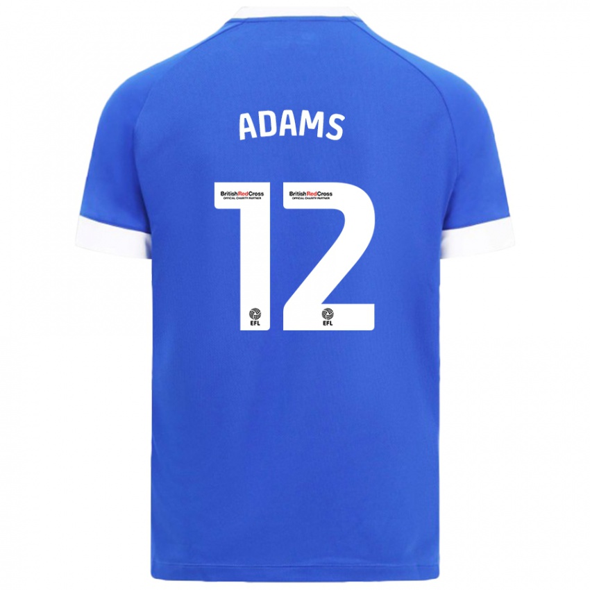 Kinder Kelly Adams #12 Himmelblau Heimtrikot Trikot 2024/25 T-Shirt