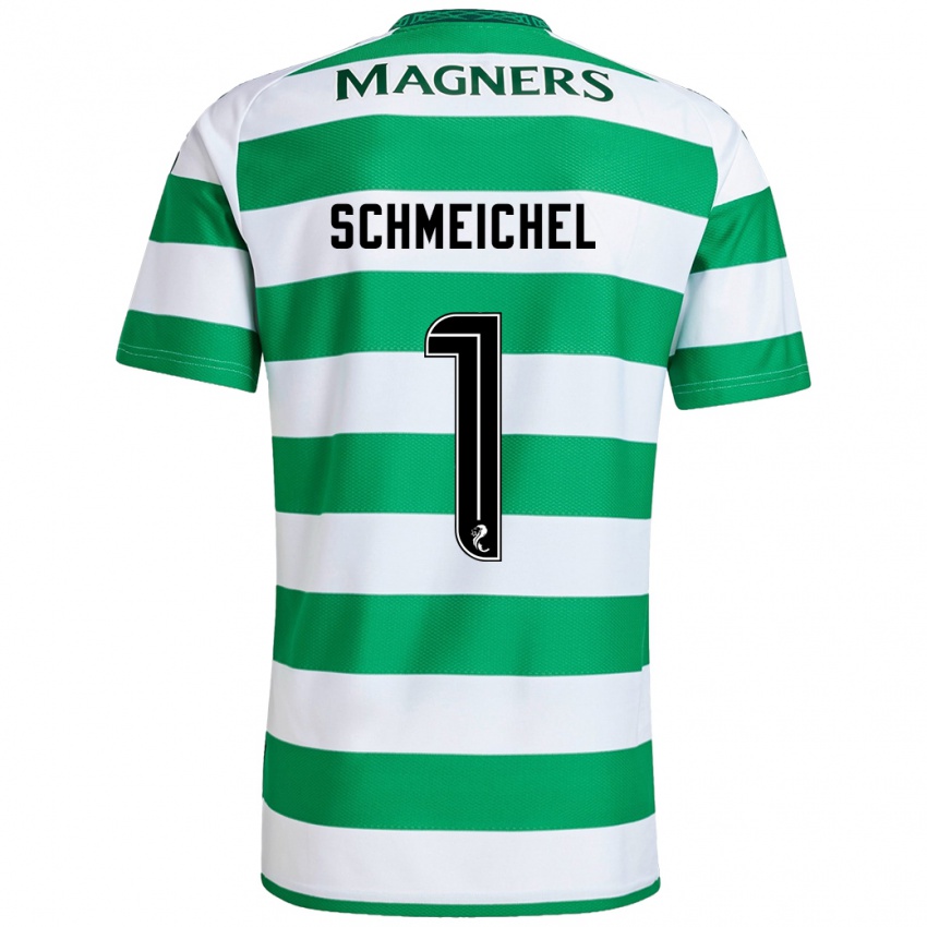 Kinder Kasper Schmeichel #1 Grün Weiß Heimtrikot Trikot 2024/25 T-Shirt