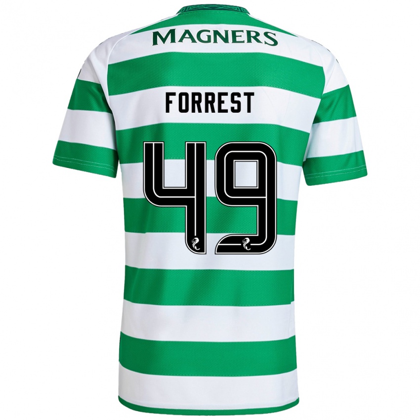 Kinder James Forrest #49 Grün Weiß Heimtrikot Trikot 2024/25 T-Shirt