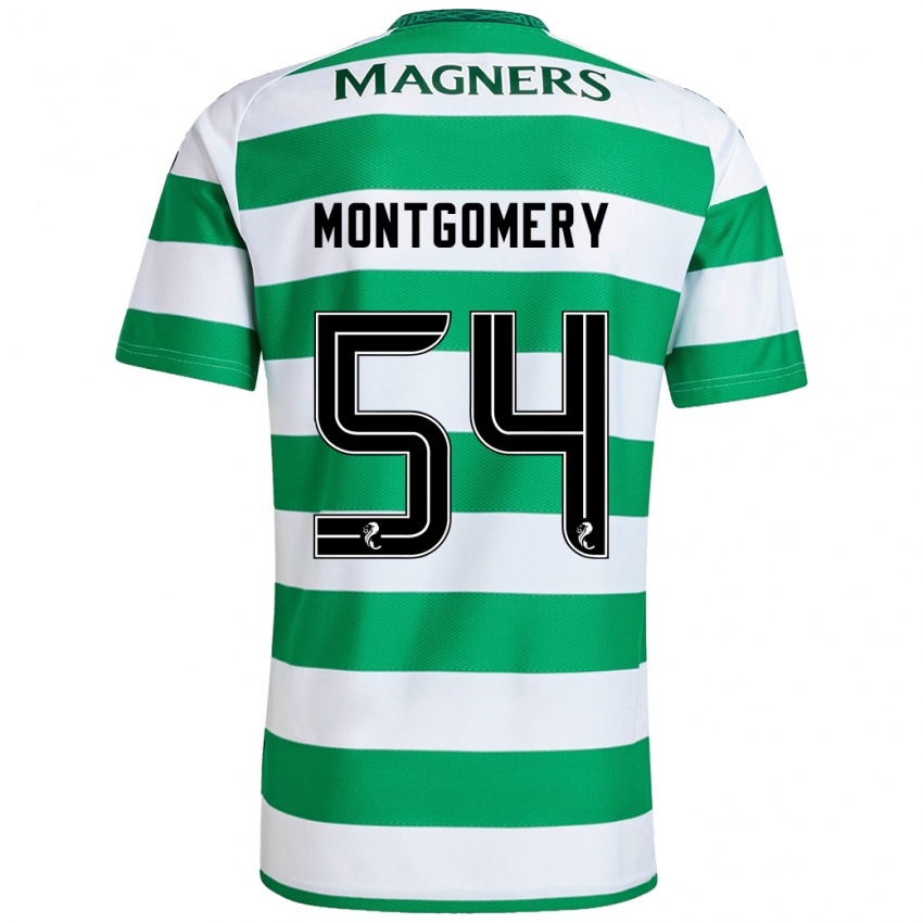 Kinder Adam Montgomery #54 Grün Weiß Heimtrikot Trikot 2024/25 T-Shirt