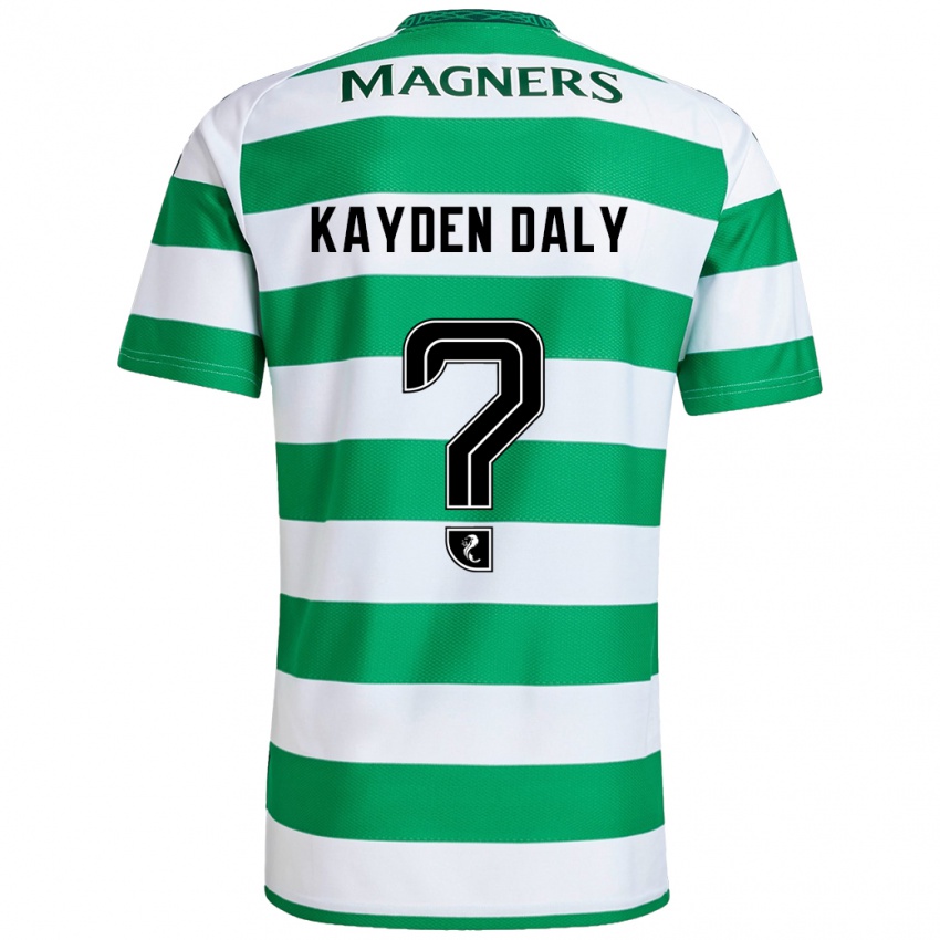 Kinder Kayden Daly #0 Grün Weiß Heimtrikot Trikot 2024/25 T-Shirt