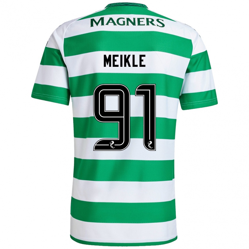 Kinder Jamie Meikle #91 Grün Weiß Heimtrikot Trikot 2024/25 T-Shirt