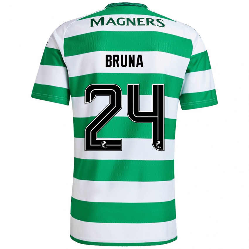 Kinder Bruna Lourenço #24 Grün Weiß Heimtrikot Trikot 2024/25 T-Shirt