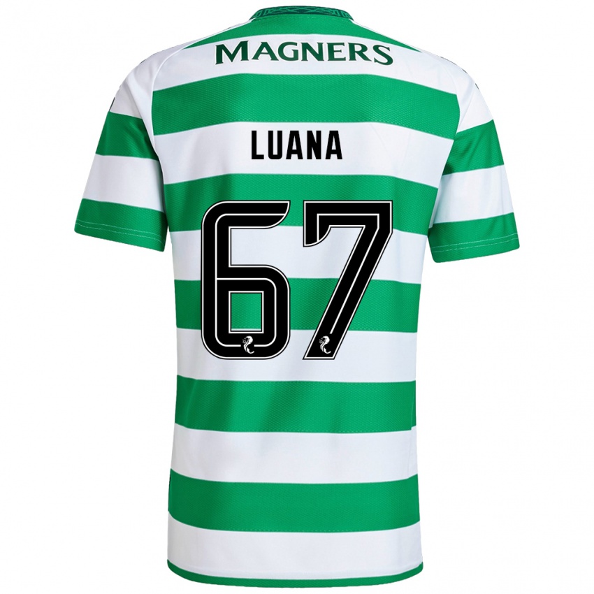 Kinder Luana Muñoz #67 Grün Weiß Heimtrikot Trikot 2024/25 T-Shirt