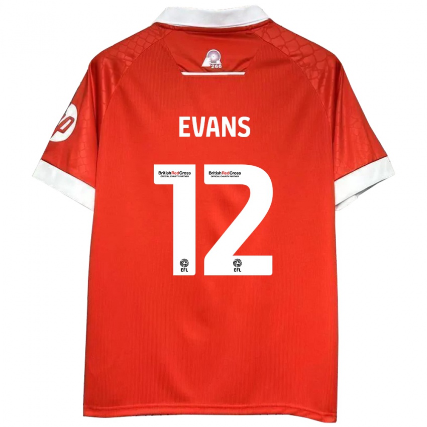 Kinder George Evans #12 Rot Weiß Heimtrikot Trikot 2024/25 T-Shirt