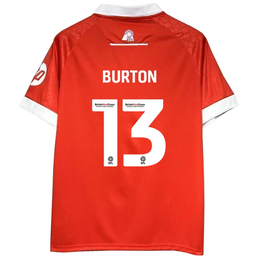 Kinder Callum Burton #13 Rot Weiß Heimtrikot Trikot 2024/25 T-Shirt