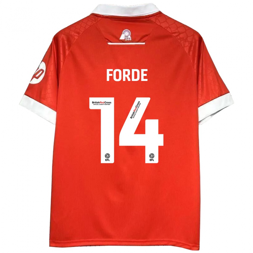 Kinder Anthony Forde #14 Rot Weiß Heimtrikot Trikot 2024/25 T-Shirt