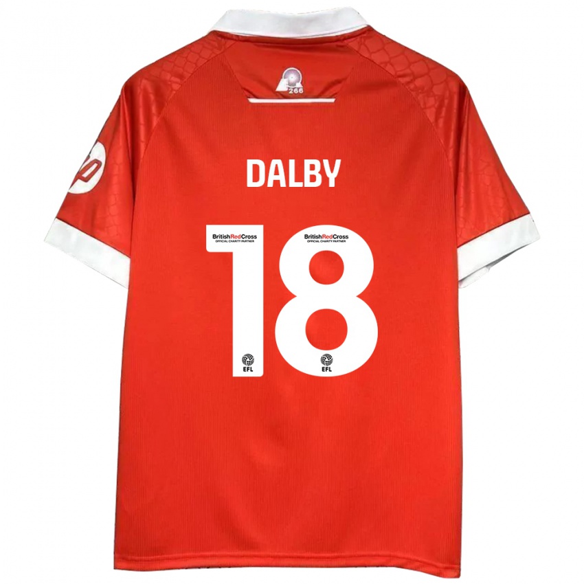 Kinder Sam Dalby #18 Rot Weiß Heimtrikot Trikot 2024/25 T-Shirt