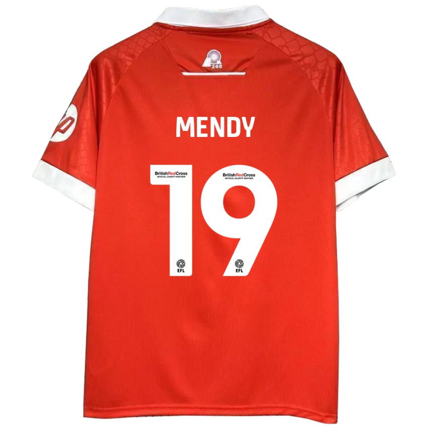 Kinder Jacob Mendy #19 Rot Weiß Heimtrikot Trikot 2024/25 T-Shirt