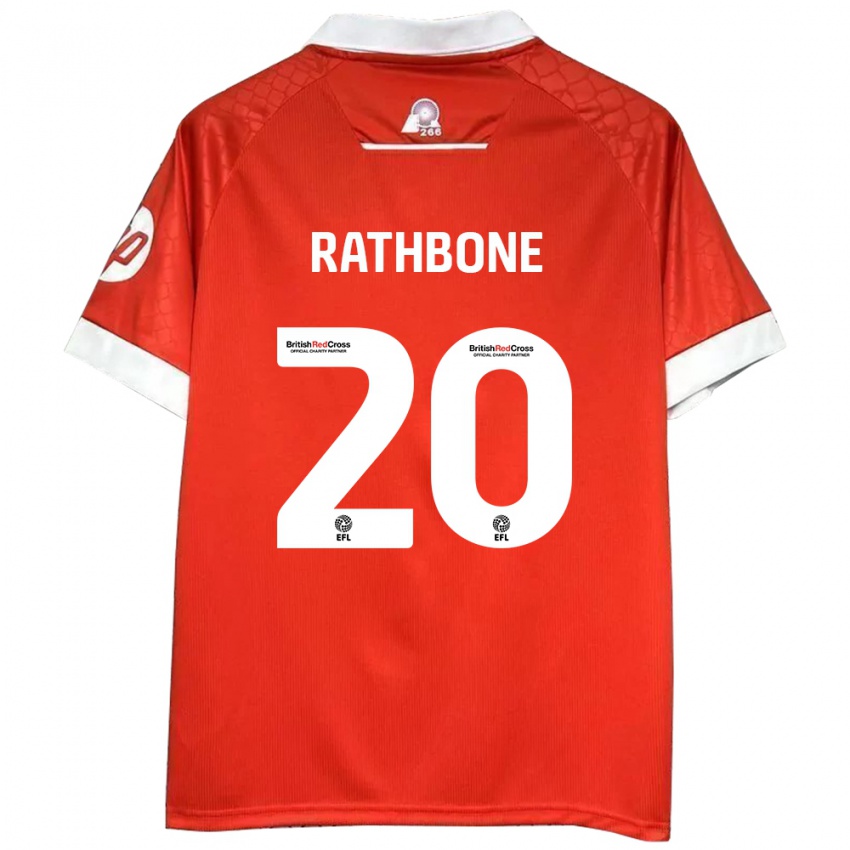 Kinder Ollie Rathbone #20 Rot Weiß Heimtrikot Trikot 2024/25 T-Shirt