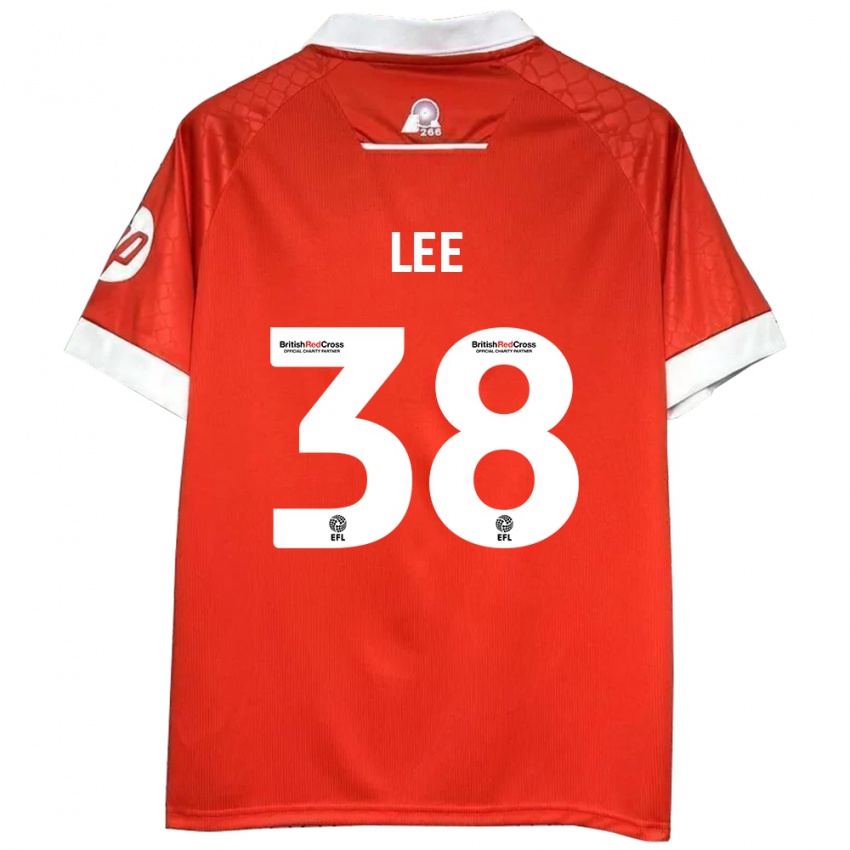 Kinder Elliot Lee #38 Rot Weiß Heimtrikot Trikot 2024/25 T-Shirt