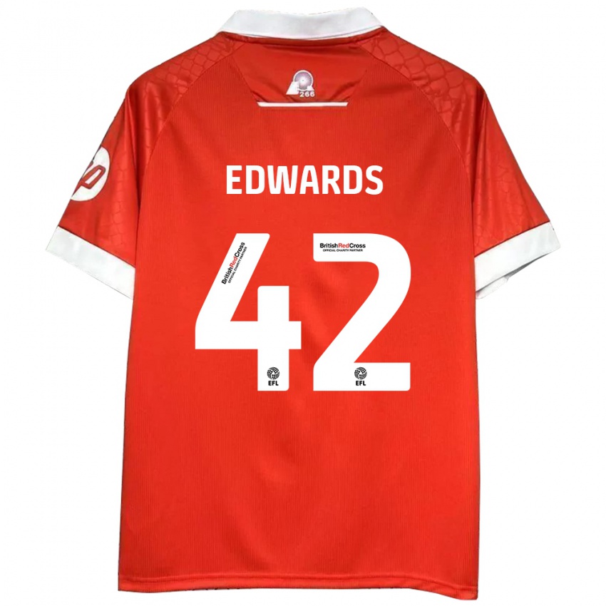 Kinder Callum Edwards #42 Rot Weiß Heimtrikot Trikot 2024/25 T-Shirt