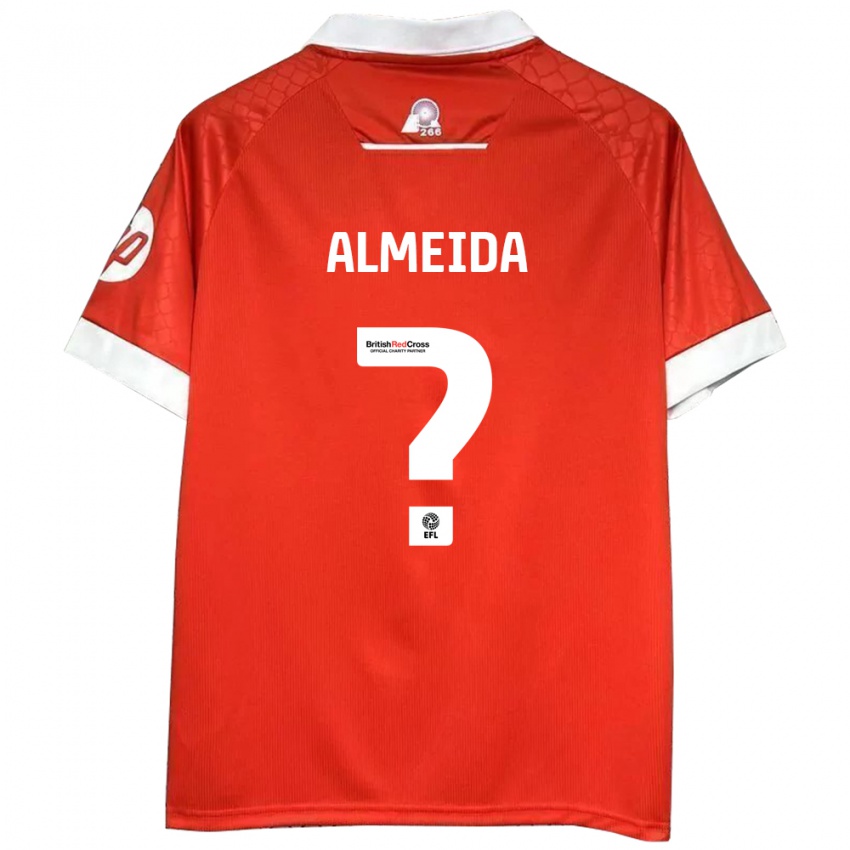 Kinder Daymeon Almeida #0 Rot Weiß Heimtrikot Trikot 2024/25 T-Shirt