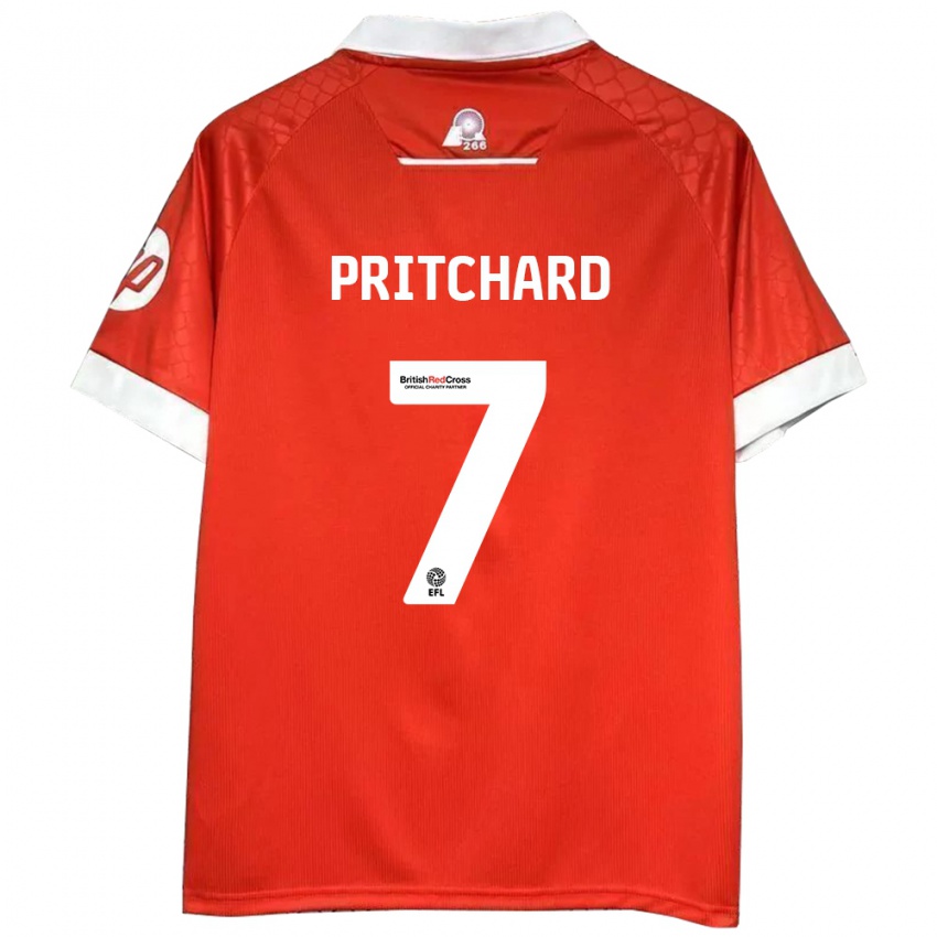 Kinder Rebecca Pritchard #7 Rot Weiß Heimtrikot Trikot 2024/25 T-Shirt