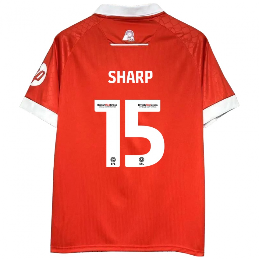 Kinder Katie Sharp #15 Rot Weiß Heimtrikot Trikot 2024/25 T-Shirt