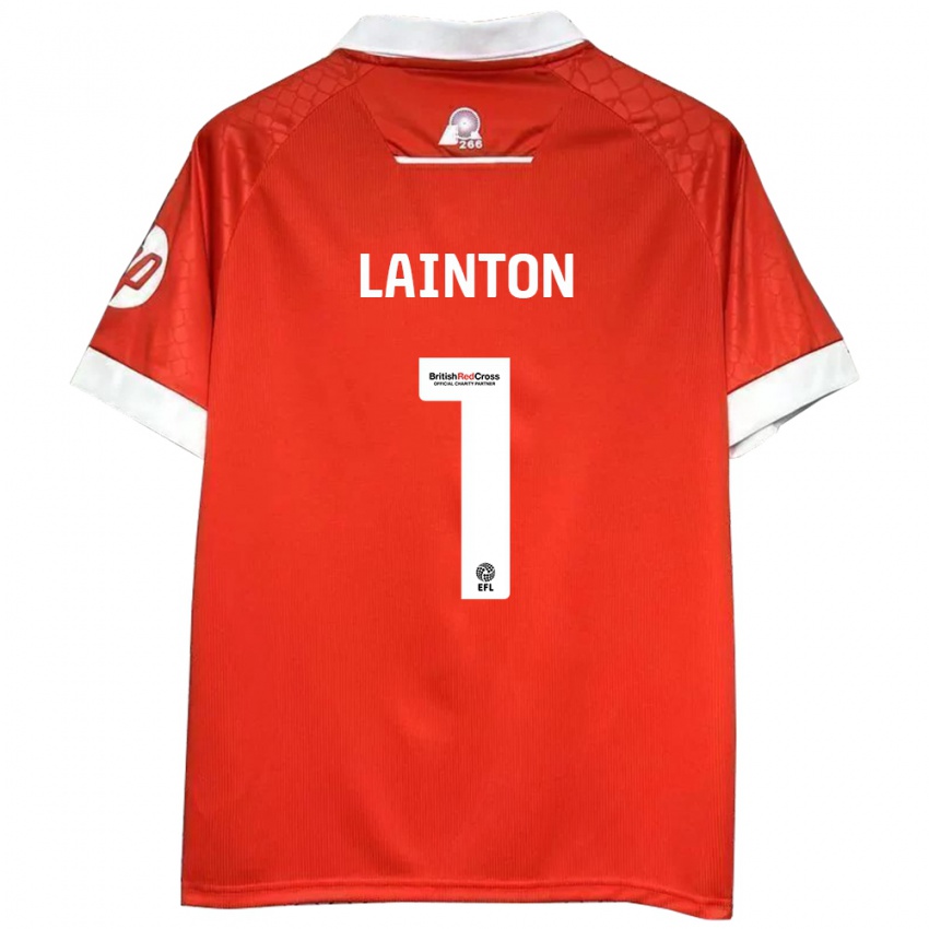 Kinder Rob Lainton #1 Rot Weiß Heimtrikot Trikot 2024/25 T-Shirt