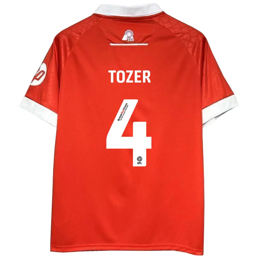 Kinder Ben Tozer #4 Rot Weiß Heimtrikot Trikot 2024/25 T-Shirt