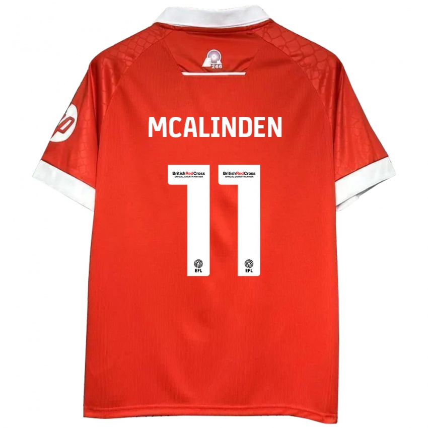 Kinder Liam Mcalinden #11 Rot Weiß Heimtrikot Trikot 2024/25 T-Shirt