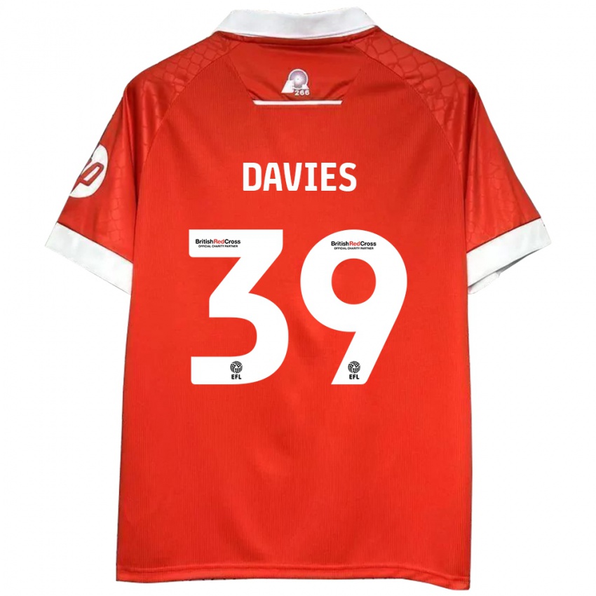 Kinder Daniel Davies #39 Rot Weiß Heimtrikot Trikot 2024/25 T-Shirt