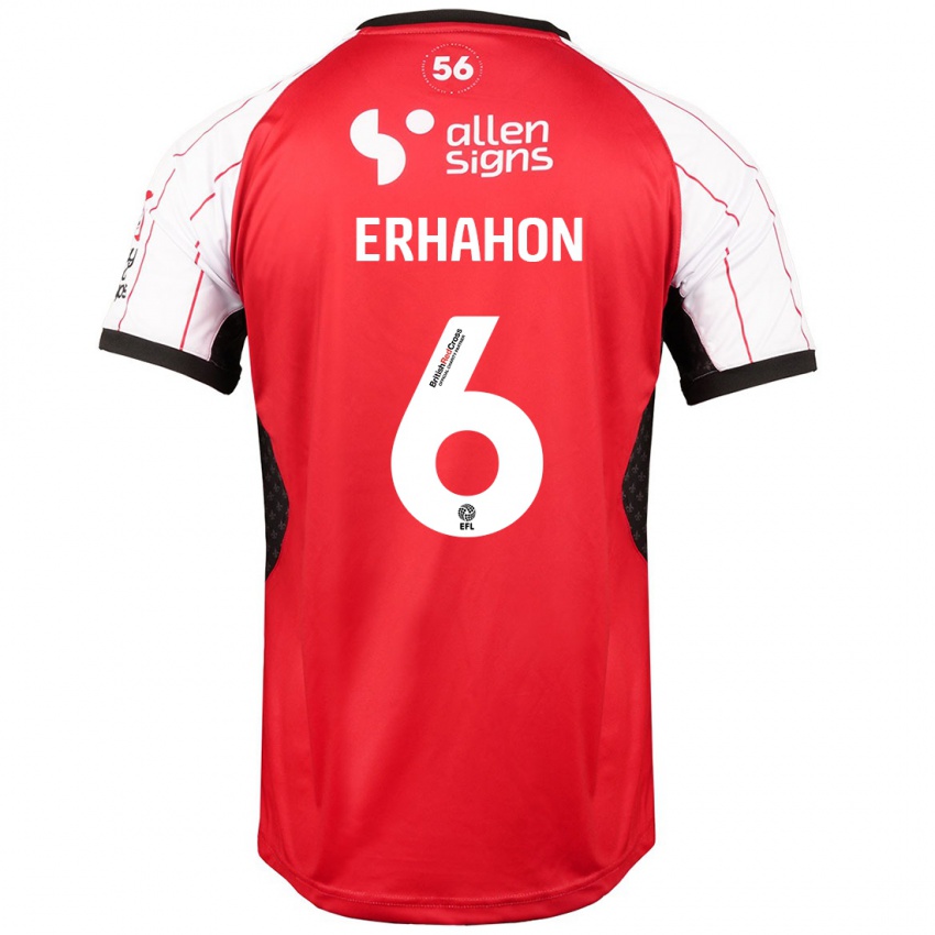 Kinder Ethan Erhahon #6 Weiß Heimtrikot Trikot 2024/25 T-Shirt