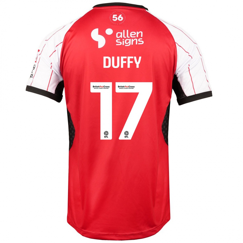 Kinder Dylan Duffy #17 Weiß Heimtrikot Trikot 2024/25 T-Shirt