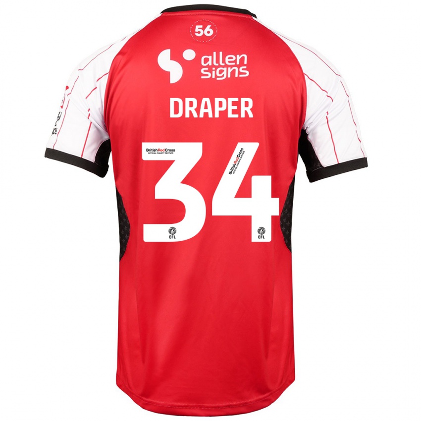 Kinder Freddie Draper #34 Weiß Heimtrikot Trikot 2024/25 T-Shirt