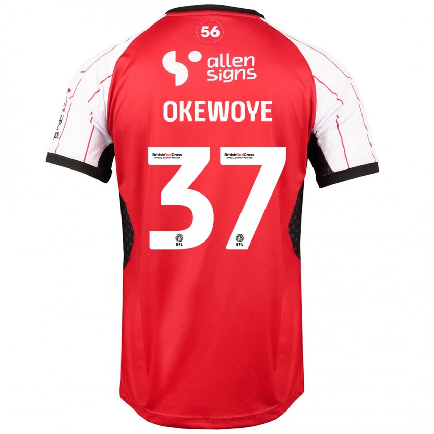 Kinder Gbolahan Okewoye #37 Weiß Heimtrikot Trikot 2024/25 T-Shirt