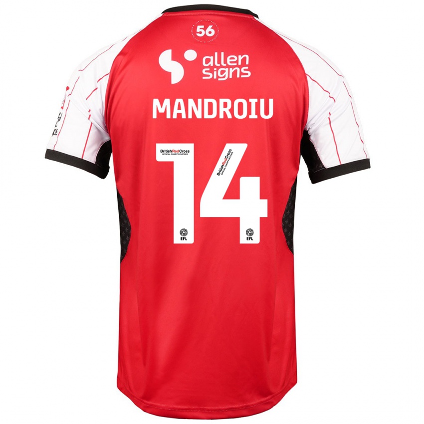 Kinder Daniel Mandroiu #14 Weiß Heimtrikot Trikot 2024/25 T-Shirt